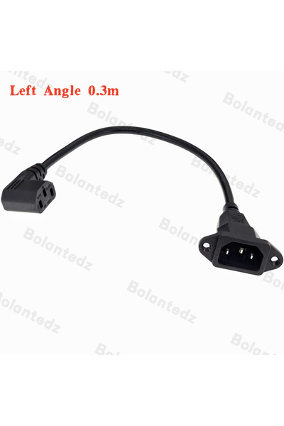 Choice Left Angle 0.3m Bolantedz IEC320 C14 to C13 Right Left Extension cord ...