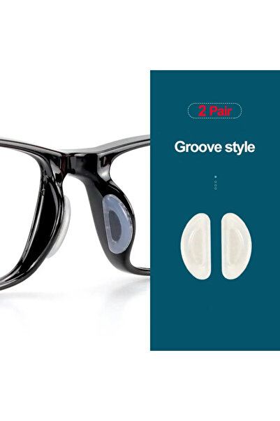 Choice4 2 Pair-White Groove Premium Silicone Anti-Slip Nose Pads for Glasses,...