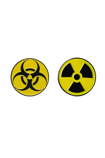 Choice11 AN172 Hazard Warning Radiation Collected Enamel Pins Custom Skeleton...