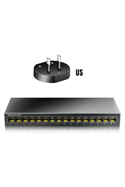 Choice1 US Plug AMPCOM Network Switch 16 Ports Switch Ethernet 1000Mbps Gigab...