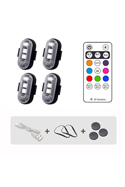 Choice 4pcs RGB Led Aircraft Strobe lights Motorcycle Lights LED Flash Positi...
