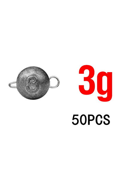Choice 3g 50Pcs/lot Fishing Lead Head Sinker Jig Bullet Weights Lure Cheburas...