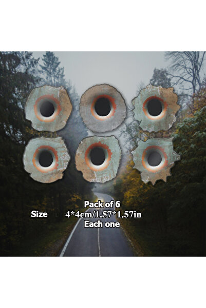 Choice 4x4CM(each) CH-DK-G 6pcs 3D Rusty Bullet Hole Motorcycle Stickers Wate...