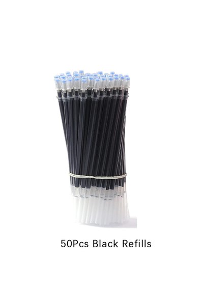 Choice 0.35mm 50pcs black refills 54Pcs/Set 0.35mm Gel Pens Office School Exa...