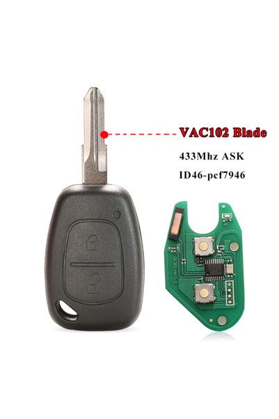 Choice1 مفتاح سيارة عن بعد VAC102 Blade jingyuqin ذو زرين 433 ميجاهرتز ID46 ر...