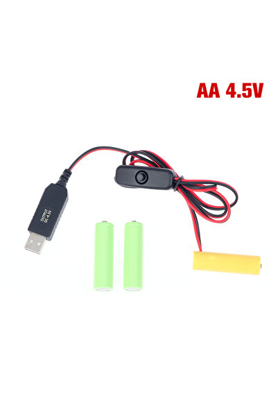Choice محول بطارية وهمية AA4.5V، كابل مفتاح تشغيل USB، بديل للبطاريات لأجهزة ...
