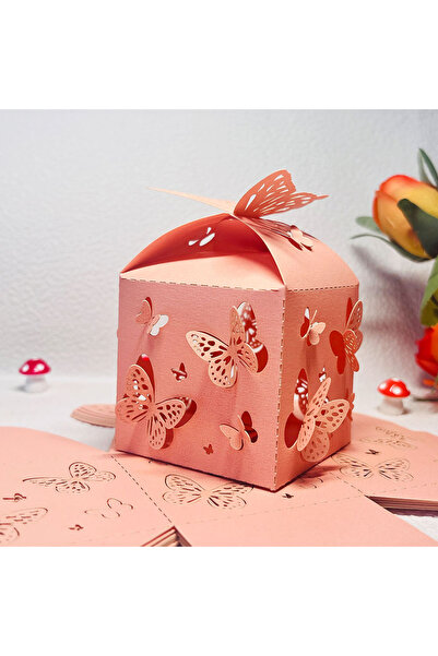 Choice 10pcs 5x5x5cm Pink 0/50pcs Butterfly Candy Boxes Gifts Packing Paper B...