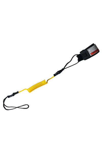 Choice4 Yellow TPU Surfboard Leash Adjustable Coiled SUP Spring Wrist Strap S...