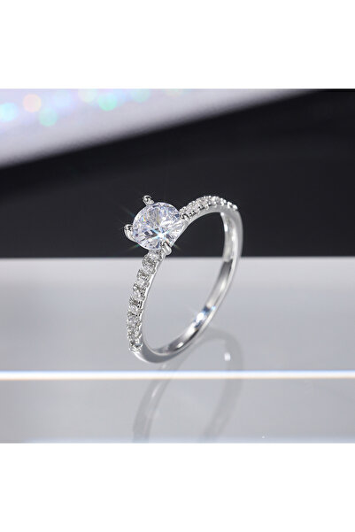 Choice19 7 F746 Huitan Classic 4 Claws Design Round Zirconia Women Wedding En...