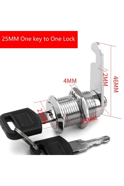 Choice4 25mm Single Open File/Goods/ Drawer Cabinet Locks With 2 Keys Lock Fu...