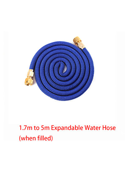Choice4 1.7m to 5m blue 3X Telescopic TPE Water Hose Copper Plated Garden Hos...