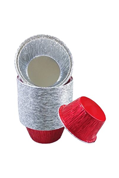 Choice3 50Pcs Red-7cm 50Pcs Disposable Aluminum Tin Foil Baking Pans Non-stic...