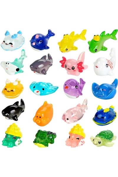 Choice 20pcs Ocean Animals Mini Ocean Resin Animals Tiny Sea Animals Figurine...