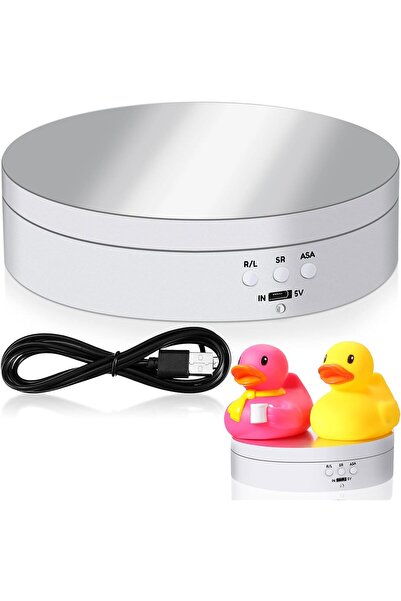 Choice6 138MM White 1 360 Degree Motorized Rotating Turntable Display Stand w...