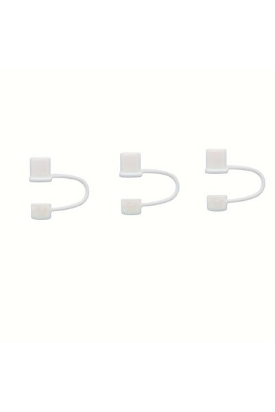 Choice1 White 3pcs Splash Proof Silicone Straw Tips Cover Dust Proof Plugs Pr...