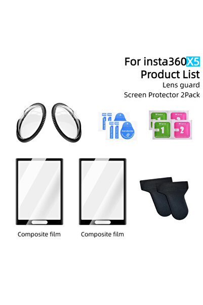Choice8 Set 9 for X5 Tempered Glass Film For Insta360 X4 X5 Screen Protector ...