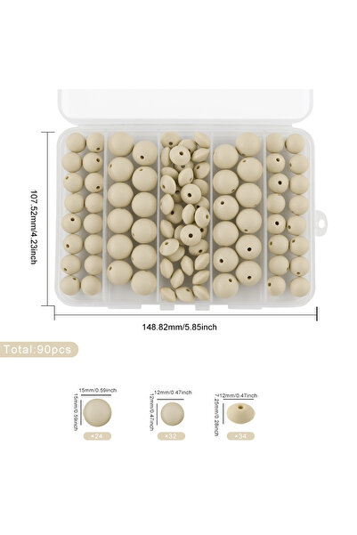 Choice Navajo White 90Pcs/box 12/15MM Round Silicone Beads Lentil Beads For J...