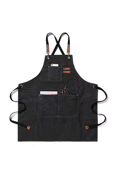 Choice Black Fashion Canvas Apron Home Kitchen Gardening Work Dress Women's K...