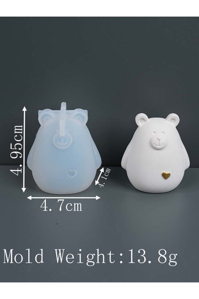 Choice Bear 3D Cute Little Bear Candle Silicone Mold DIY Handmade Love Gypsum...