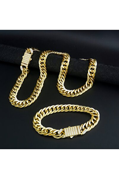 Choice 50cm Gold-color 1 Piece Hip Hop Punk Style 14K Gold Plated Cuban Chain...