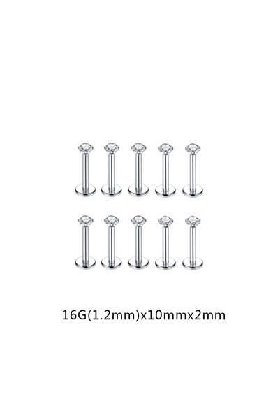 Choice Round body Labret, Lip Piercing Jewelry 16G(1.2mm)X10mmX2mm 10Pcs/lot ...