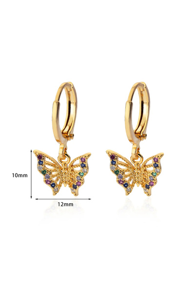 Choice E3722G Zircon Butterfly Pendientes EarringsFor Women Stainless Steel G...