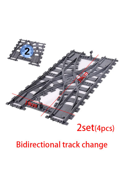 Choice6 A014-4pcs City Trains Left and Right Points Flexible Switch Railway C...