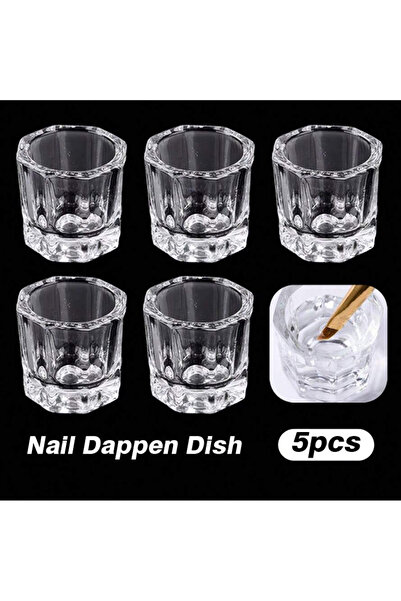 Choice 5pcs Mini Crystal Glass Clear Acrylic Small Octagonal Powder Liquid Na...