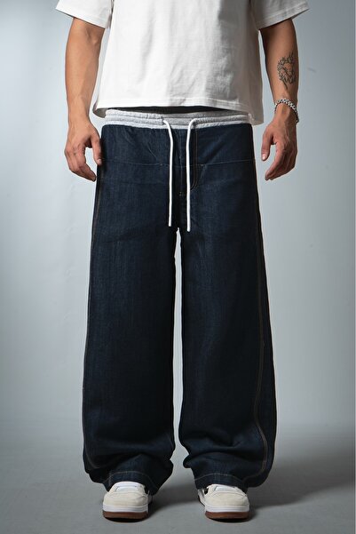 GRJ denim Dark Indigo Super Baggy Men's Jean Pants