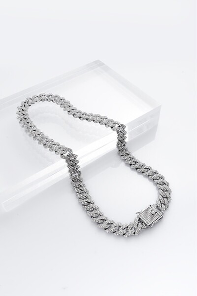 UKHWD SUPPLY 12mm Cuban Chain Zincir Kolye KA1145GM
