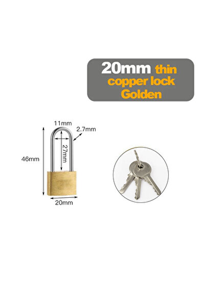 Choice5 Golden 20mm thin Thickened and Long Padlock, Various Cabinet Door Loc...