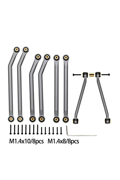 Choice Gray Metal High Clearance Chassis Links Set Upgrade Parts for 1/24 RC ...