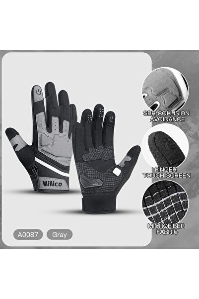Choice M A0087-GY Touch Screen Cycling Gloves Winter Thermal Warm Windproof F...
