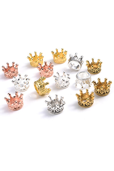 Choice 50pcs mix 6X9mm 10/50pcs Alloy Loose Spacer Beads Gold Silver Crown Be...
