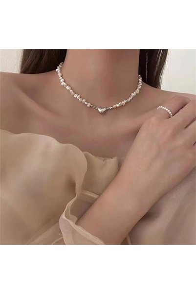 Choice NJ-714 Korean Fashion Pearl Chain Choker Necklace for Women Girls 2023...