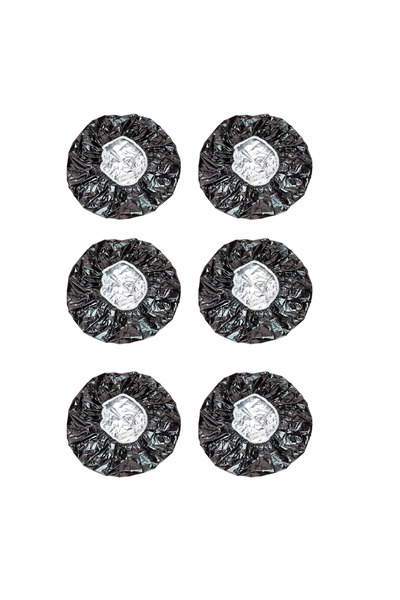 Choice 6pcs set Black 3/6pcs Rose Shower Cap Heat Insulation Aluminum Foil In...