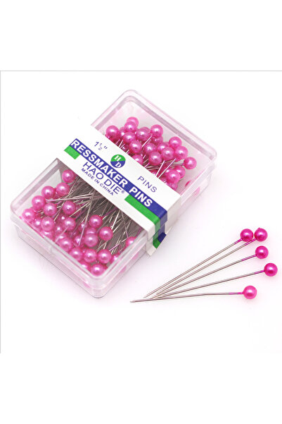 Choice3 Rose Pink 100Pcs/Box 38mm Colorful Round Pearl Head Needles Stitch St...