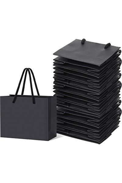 Choice15 12PCS 13x19x6cm Black 8/12pcs Mini Gift Wrap Paper Bags With Handles...
