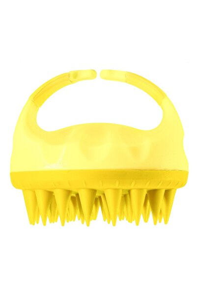 Choice yellow Scalp Scrubber Shampoo Brush Massager Clean Scalp Comb With Han...