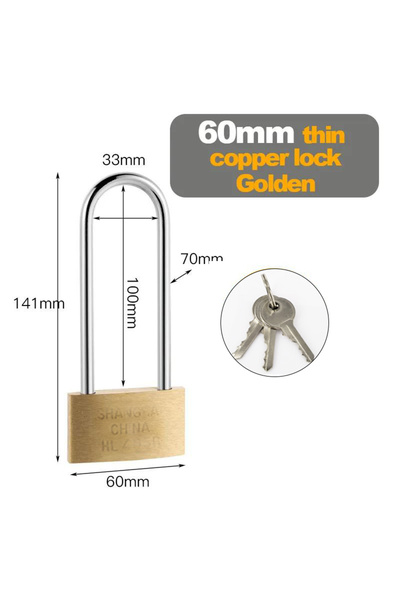 Choice Golden 60mm thin Thickened and Long Padlock, Various Cabinet Door Lock...