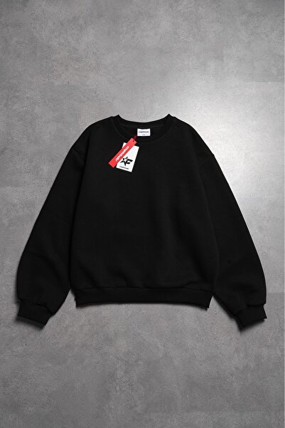 Crupt Studio Silent Core Oversize Siyah Erkek Sweatshirt