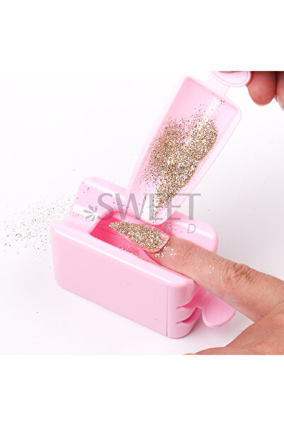 Choice S40-Pink Double Layer Powder Recycling Storage Box Nail Manicure Tool ...