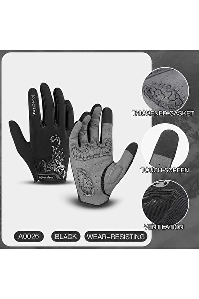 Choice11 L A0026-BK Outdoor Cycling Gloves Full Finger Shockproof Microfiber ...