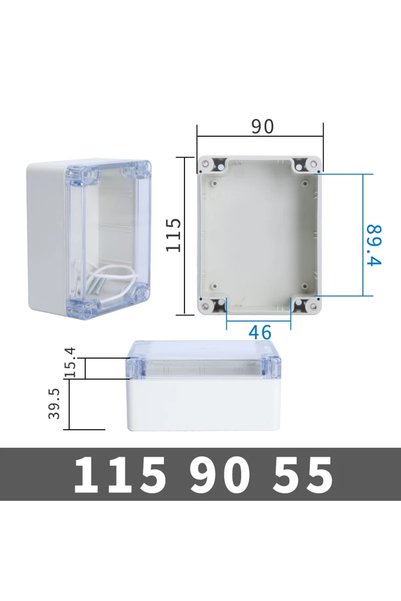 Choice19 115-90-55 IP67 Plastic Transparent Box Waterproof Enclosure Electron...