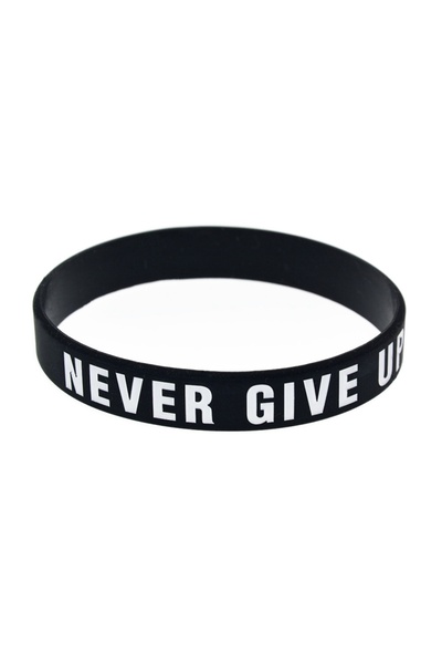 Choice YA0521-1 Fashion Motivational Silicone Wristband Never Give Up Colored...
