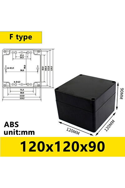 Choice9 FB120X120X90 صندوق بلاستيكي أسود مقاوم للماء خارجي، حافظة أدوات إلكتر...