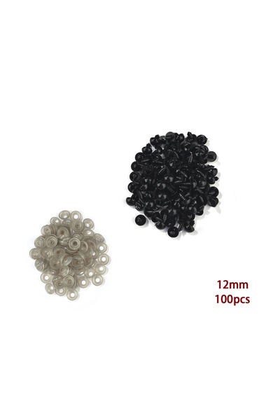 Choice7 100pcs-12mm 100pcs 5-8mm Eyeball Doll Accessories Black Plastic Plush...