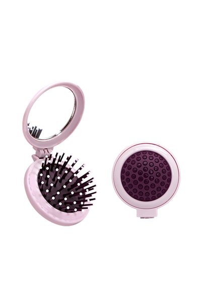 Choice ML174-Pink Mini Pocket Mirror Folding Comb, Portable Round Pocket Smal...