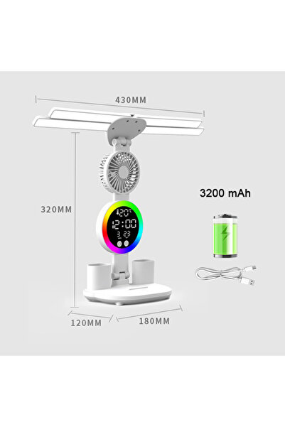 Choice Fan Charge 3200mAH Rechargeable Table Lamp for Study, Desk Lamp Readin...