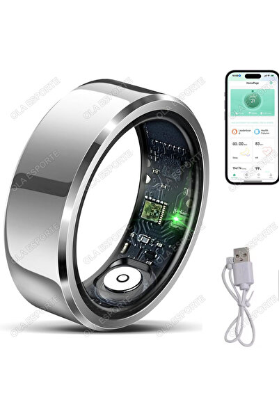 Choice6 8 Silver Cable 2026 Smart Ring Blood Pressure Heart Rate Sleep Monito...